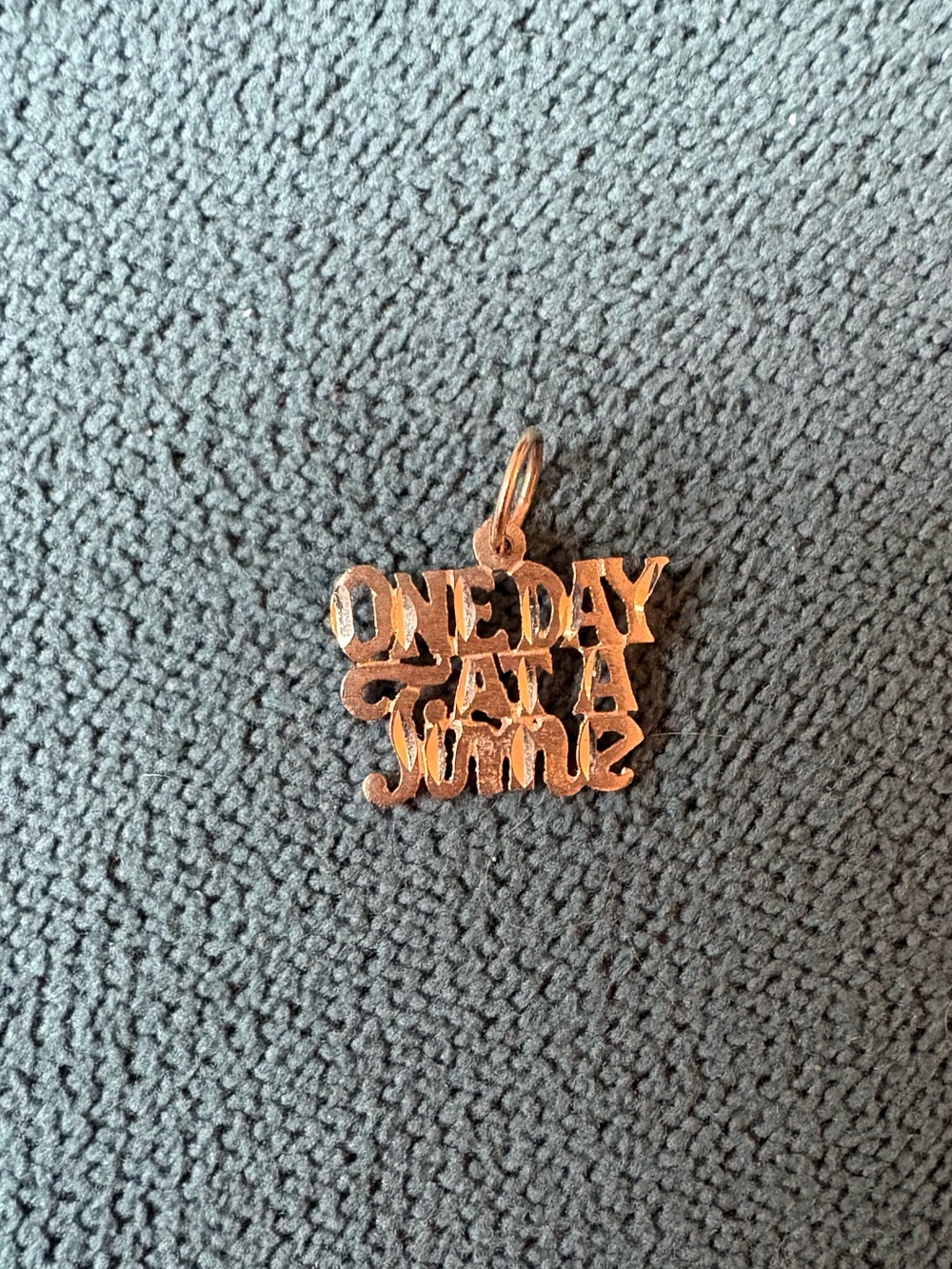 14k Solid Gold Vintage "One Day At A Time" Charm